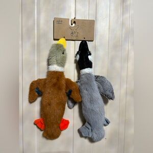 NEW  Pally Paws DOG  Toy Fun Set Of 2 Ducks 14” With Clinker & Squeaker